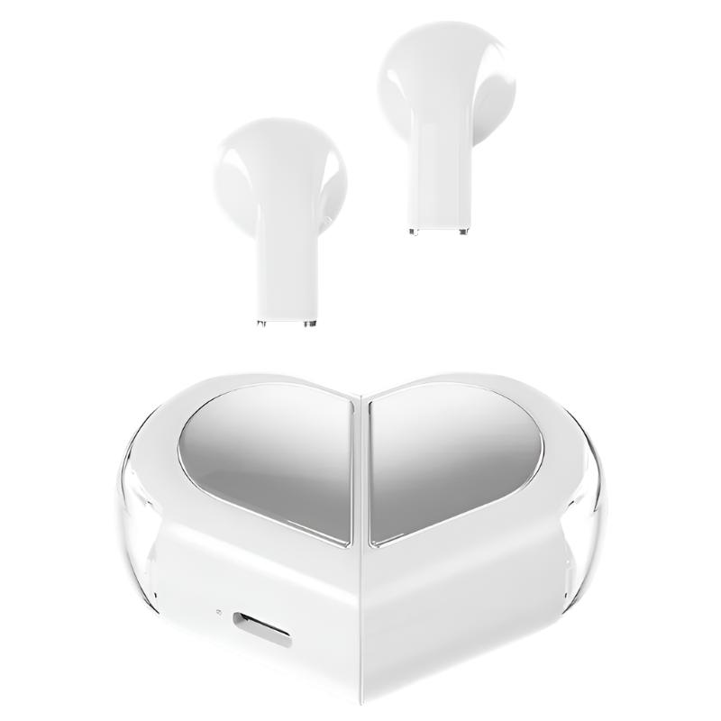 New Fashionable Bluetooth Wireless Headphone Heart Shaped TWS Headset Women'S Heart Shaped In-Ear Earbuds Couple Earphone Presen